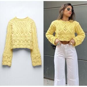 Zara Chunky Open Knit Sweater Top